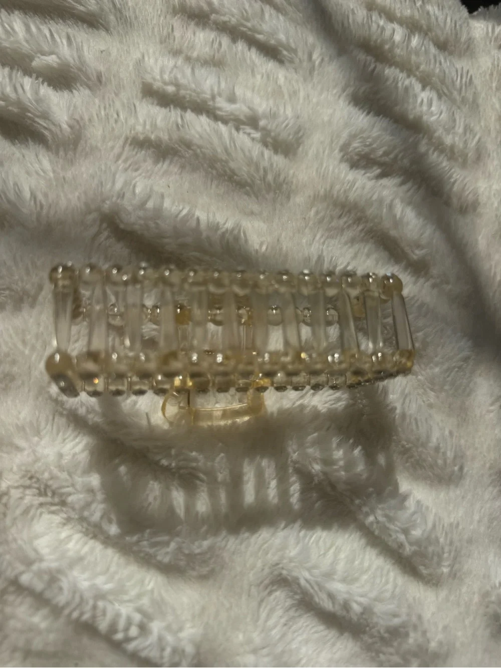Rhinestone Rectangular Claw Hair Clip Clear Champagne Statement Barrette